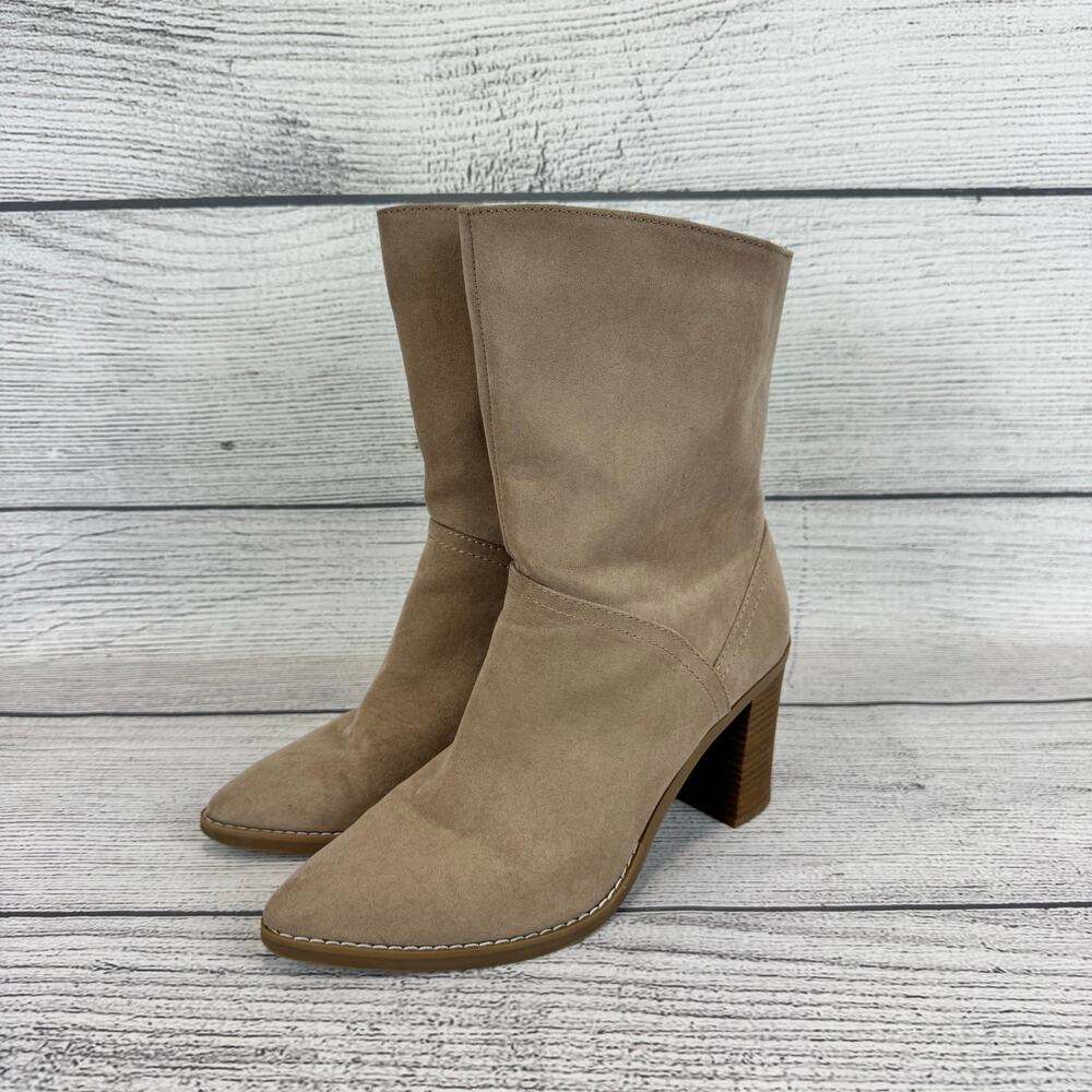 Universal Thread Women's Taupe Heeled Mid-Calf Boots Size 9